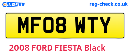 MF08WTY are the vehicle registration plates.
