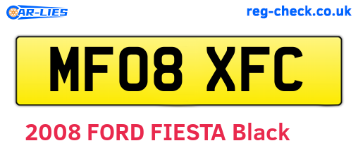 MF08XFC are the vehicle registration plates.