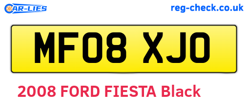 MF08XJO are the vehicle registration plates.