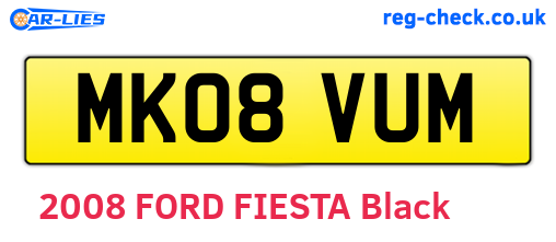 MK08VUM are the vehicle registration plates.