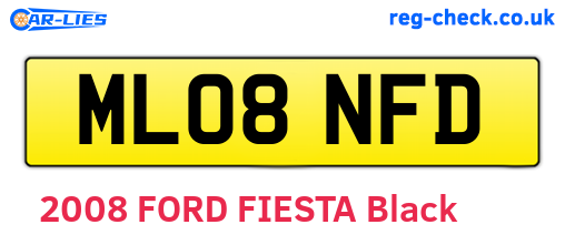 ML08NFD are the vehicle registration plates.