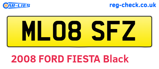 ML08SFZ are the vehicle registration plates.