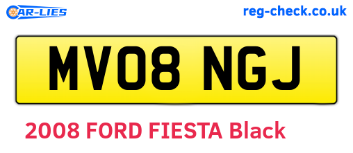 MV08NGJ are the vehicle registration plates.