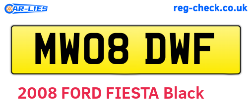 MW08DWF are the vehicle registration plates.