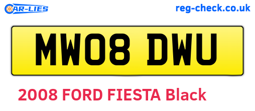 MW08DWU are the vehicle registration plates.