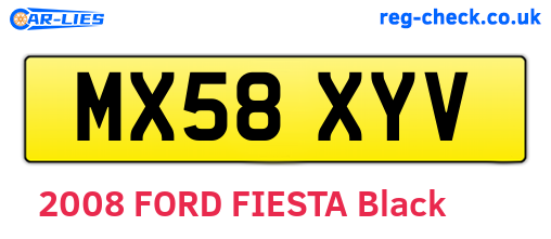 MX58XYV are the vehicle registration plates.