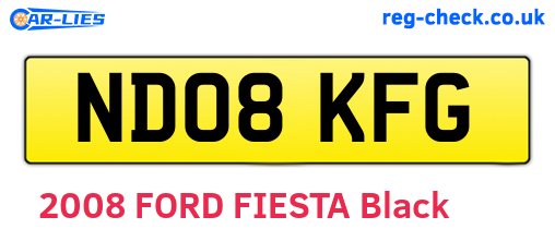 ND08KFG are the vehicle registration plates.