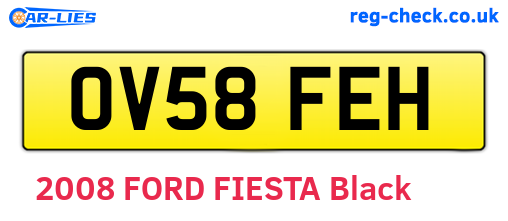OV58FEH are the vehicle registration plates.