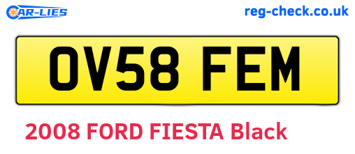 OV58FEM are the vehicle registration plates.