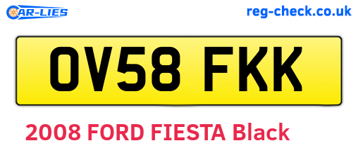 OV58FKK are the vehicle registration plates.