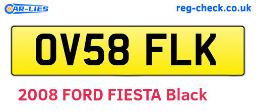 OV58FLK are the vehicle registration plates.