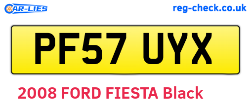 PF57UYX are the vehicle registration plates.