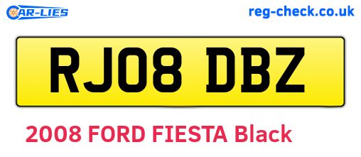 RJ08DBZ are the vehicle registration plates.