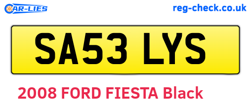 SA53LYS are the vehicle registration plates.