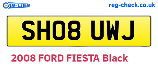 SH08UWJ are the vehicle registration plates.