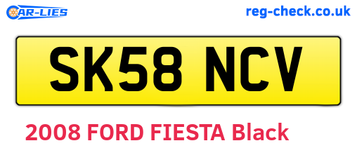 SK58NCV are the vehicle registration plates.