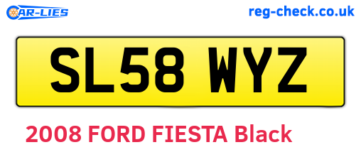 SL58WYZ are the vehicle registration plates.