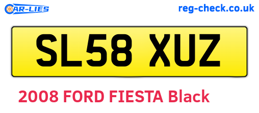 SL58XUZ are the vehicle registration plates.