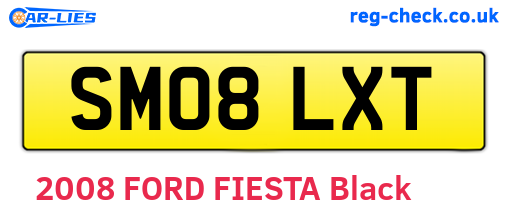 SM08LXT are the vehicle registration plates.