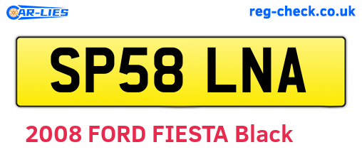 SP58LNA are the vehicle registration plates.