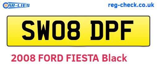 SW08DPF are the vehicle registration plates.