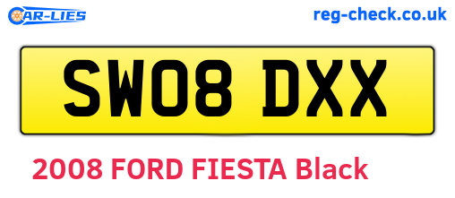 SW08DXX are the vehicle registration plates.
