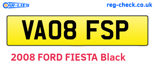 VA08FSP are the vehicle registration plates.