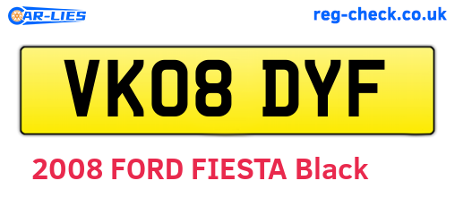 VK08DYF are the vehicle registration plates.
