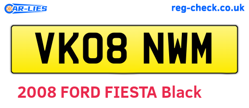 VK08NWM are the vehicle registration plates.