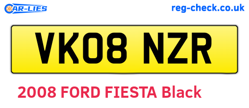 VK08NZR are the vehicle registration plates.
