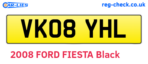 VK08YHL are the vehicle registration plates.