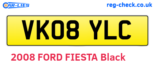 VK08YLC are the vehicle registration plates.