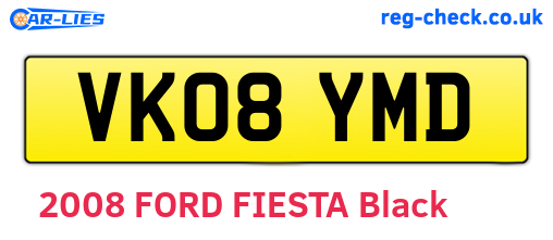 VK08YMD are the vehicle registration plates.