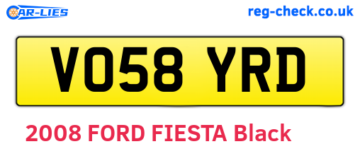 VO58YRD are the vehicle registration plates.
