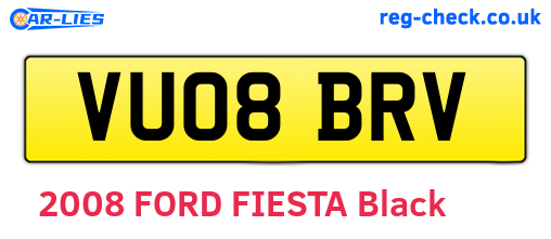 VU08BRV are the vehicle registration plates.