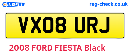 VX08URJ are the vehicle registration plates.