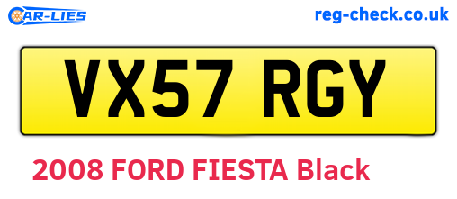 VX57RGY are the vehicle registration plates.