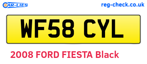 WF58CYL are the vehicle registration plates.