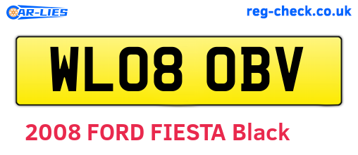 WL08OBV are the vehicle registration plates.
