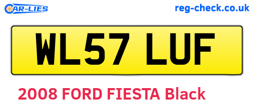 WL57LUF are the vehicle registration plates.
