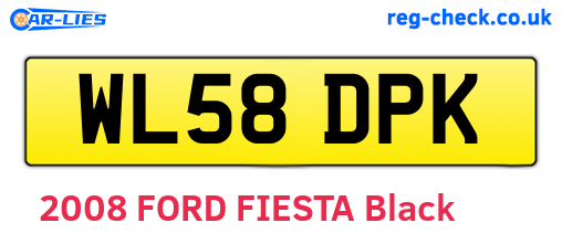 WL58DPK are the vehicle registration plates.