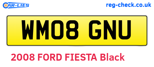 WM08GNU are the vehicle registration plates.
