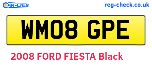 WM08GPE are the vehicle registration plates.