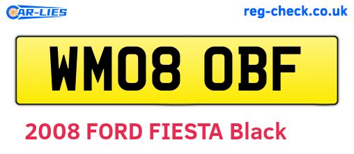 WM08OBF are the vehicle registration plates.