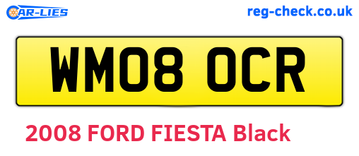 WM08OCR are the vehicle registration plates.