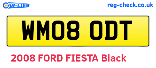 WM08ODT are the vehicle registration plates.