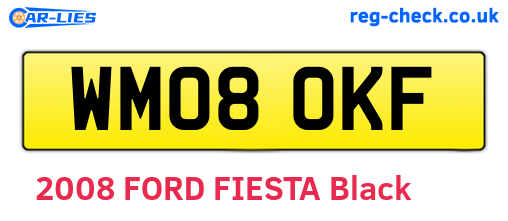 WM08OKF are the vehicle registration plates.
