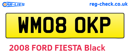 WM08OKP are the vehicle registration plates.