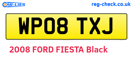 WP08TXJ are the vehicle registration plates.