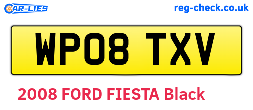 WP08TXV are the vehicle registration plates.